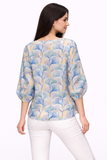 Leaf Print 3/4 Sleeve Blouse