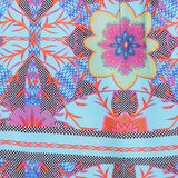 Blue Floral Frill Sleeve Sleeveless Top