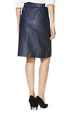 Leatherette Faux-Wrap Skirt