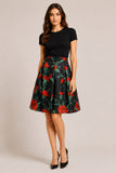 Floral High Waisted A Line Skirt