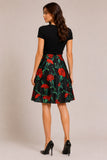 Floral High Waisted A Line Skirt