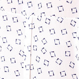 White Geometric Print Mesh Detail Blouse