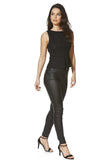 Sleeveless Peplum Top with Perforated Detail