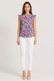 Floral Ruffle Sleeve Top