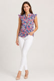 Floral Ruffle Sleeve Top