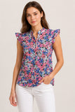 Floral Ruffle Sleeve Top