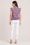 Floral Ruffle Sleeve Top
