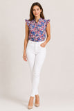 Floral Ruffle Sleeve Top