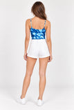 Blue Tie-Dye Scoop Neck Bodysuit