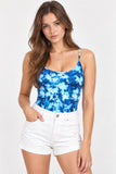 Blue Tie-Dye Scoop Neck Bodysuit