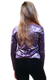 Crushed Velvet Floral Tie-Front Top