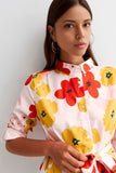 Retro Floral Shirt Dress