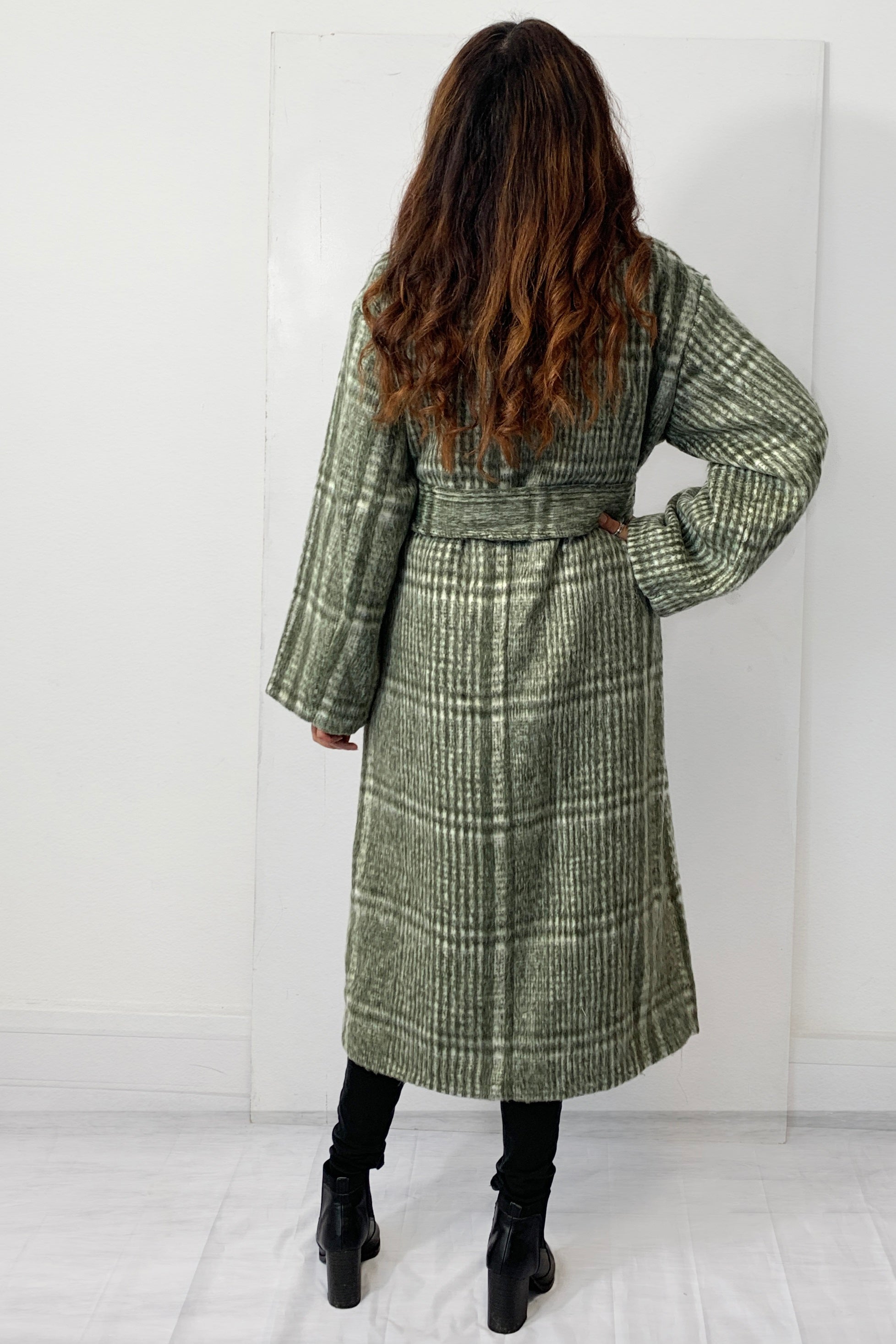 Classic Checkered Belted Coat