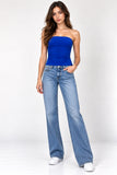 Blue Pleated 2-in-1 Bandeau Top & Mini Skirt