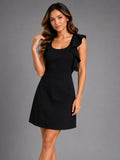 Ruffle Open Back Mini Dress