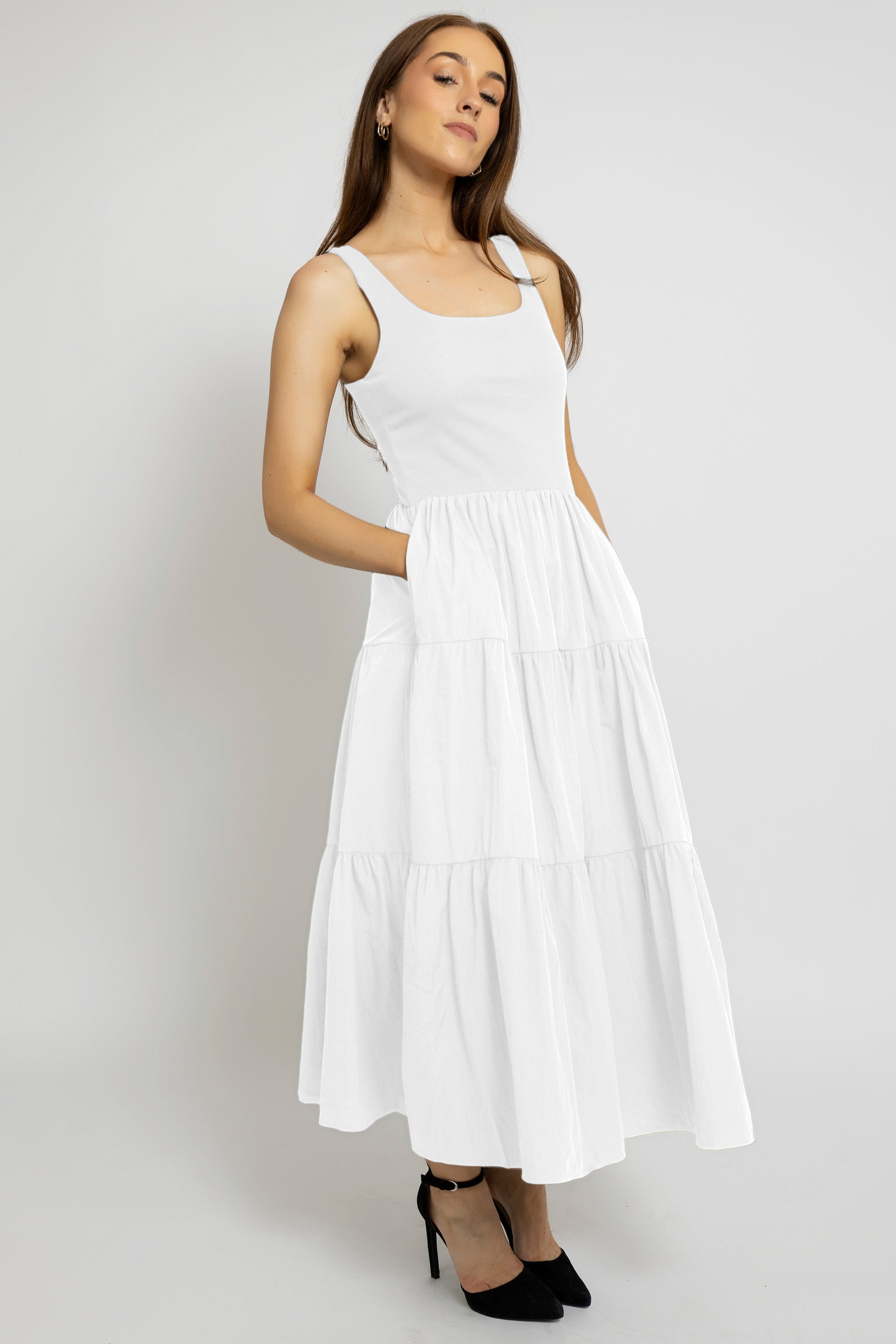 Everyday Tank Midi Dress With Pockets – Cutie London Everyday Tank Midi Dress With Pockets – Cutie London