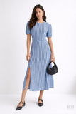 Short Sleeve Maxi Dress in Polka Dots