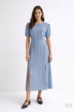 Short Sleeve Maxi Dress in Polka Dots