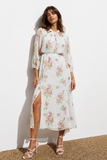 Knot Neck Floral Ditsy Dot Dress