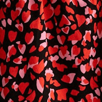 Heart Print High Low Hem ruffle Dress