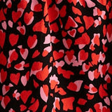Heart Print High Low Hem ruffle Dress
