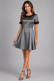 Silver Metallic Peter Pan Collar Dress