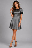 Silver Metallic Peter Pan Collar Dress