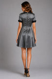 Silver Metallic Peter Pan Collar Dress