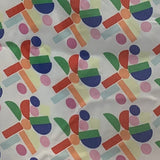 Multicoloured Geometric Print Balloon Sleeve Blouse