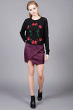 Textured Faux Wrap Mini Skirt