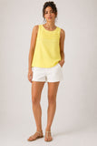 Swiss Dot Pleated Sleeveless Top