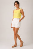 Swiss Dot Pleated Sleeveless Top