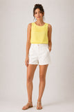 Swiss Dot Pleated Sleeveless Top