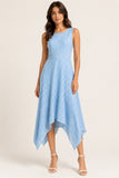 Gingham Asymmetric Midi Dress