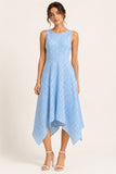 Gingham Asymmetric Midi Dress