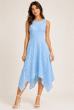 Gingham Asymmetric Midi Dress