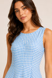 Gingham Asymmetric Midi Dress