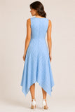 Gingham Asymmetric Midi Dress