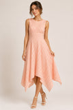 Gingham Asymmetric Midi Dress