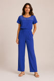 Mesh Insert Wide Leg Jumpsuit