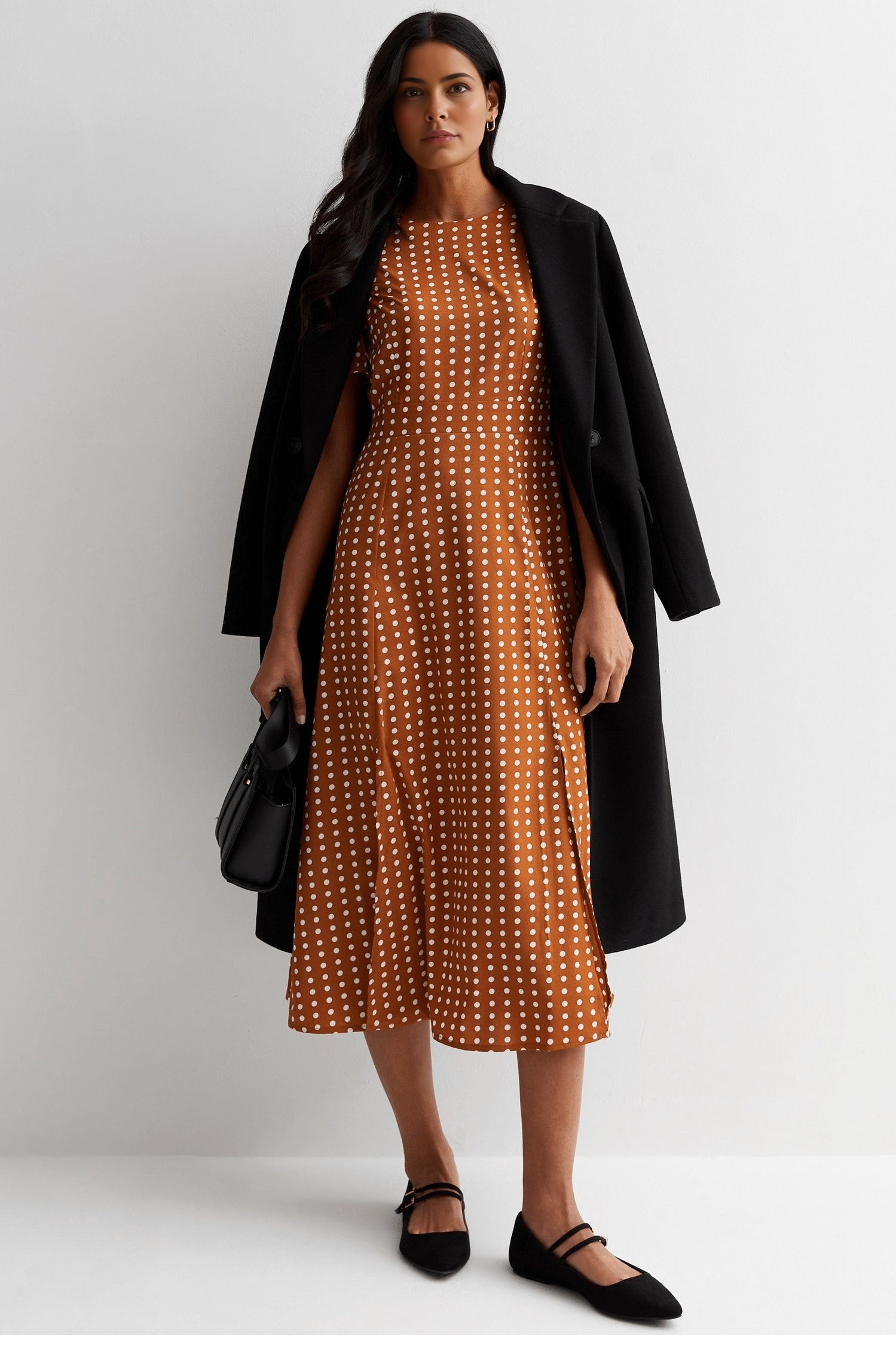 Short Sleeve Maxi Dress in Polka Dots