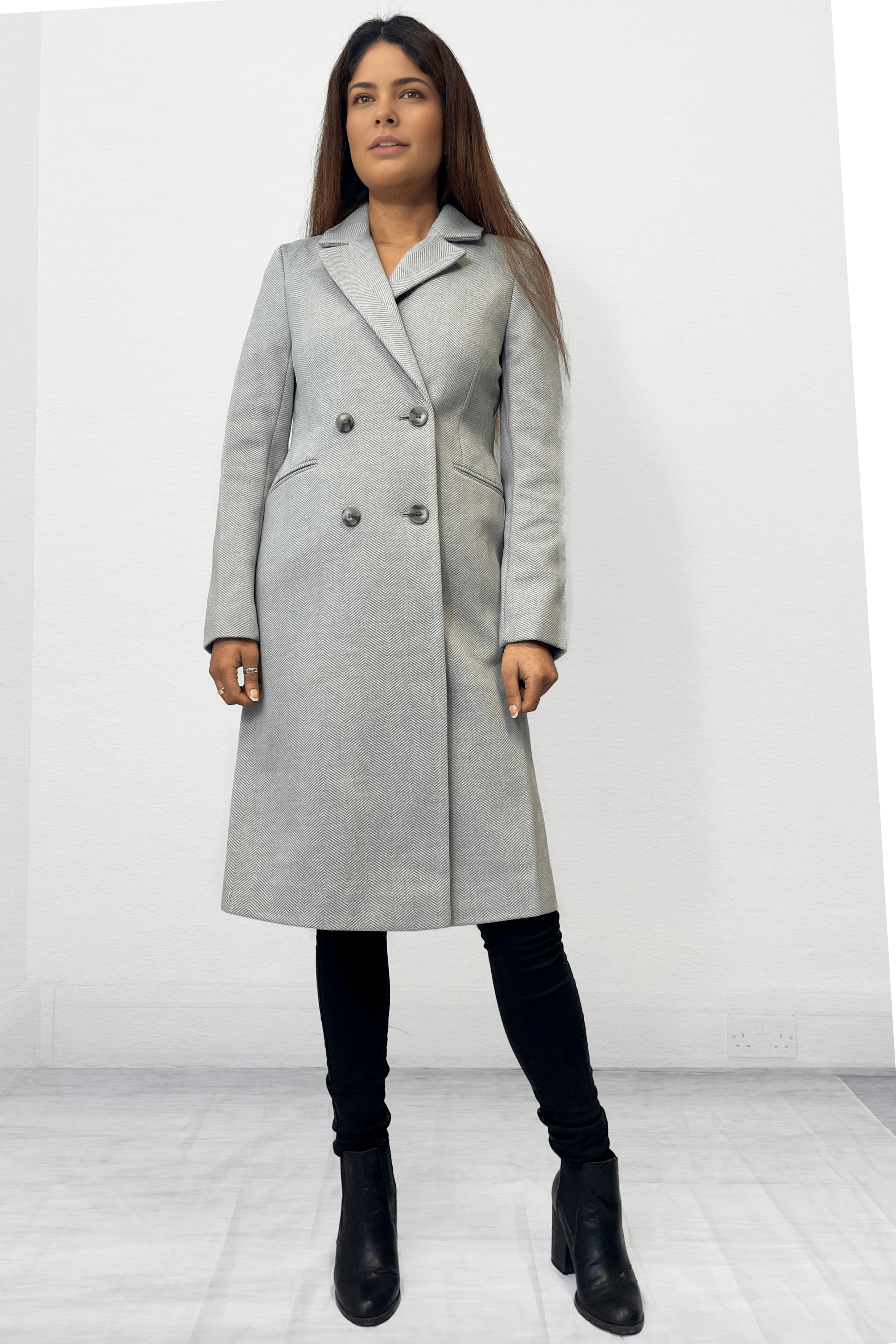 Double Breasted Smart Coat GREY