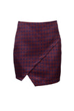 Textured Faux Wrap Mini Skirt