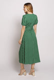Short Sleeve Maxi Dress in green polka dot