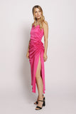 Sweet Heart Neck Ruched Satin Dress