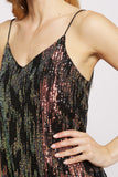 Multicolour Sequin Jacquard Cami Top - BLACK