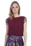 Brocade Sleeve Statement Blouse