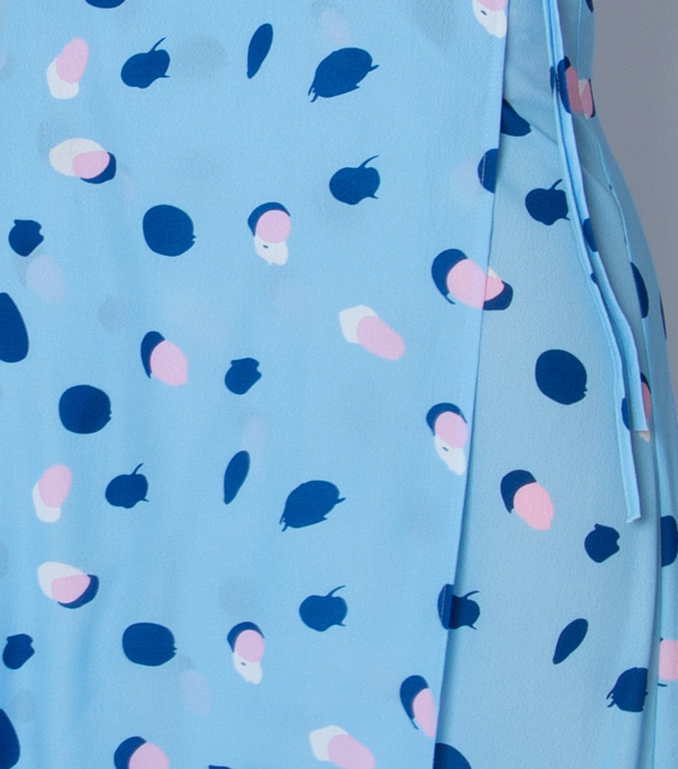Polka Maxi Wrap Dress - BLUE